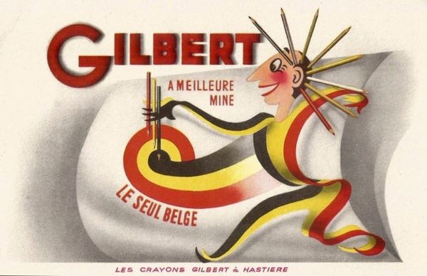 Buvard publicitaire pour les crayons Gilbert à Hastière